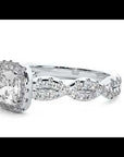 Inel de Logodnă din Aur 14k cu Moissanite Pavé in Formă De Spirală de 0.75 ct