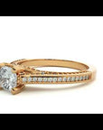 Inel De Logodnă Perle d’Eau Pavé din Aur 14k cu Diamante Create în Laborator de 0.83 ct