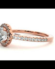 Inel de Logodnă cu Moissanite Brilliant Rotund Halo Pavé de 1.12 ct