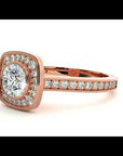 Inel Retro din Aur 14k cu Moissanite Halo Pavé de 0.95 ct