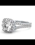 Inel De Logodnă Voile d'Ivoire din Aur 14k cu Moissanite Pavé de 1.78 ct