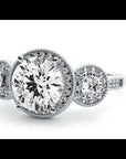 Inel de Logodnă Vintage din Aur 14k Cu Trei Moissanite de 1.43 ct