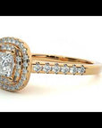 Inel Tăietură Princess Si Cadru Halo cu Moissanite de 0.83 ct