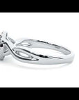 Inel de Logodnă din Aur 14k cu Diamante Create în Laborator Halo Împletit Etern de 0.96 ct