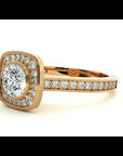 Inel Retro cu Diamante Naturale Halo Pavé de 0.95 ct