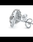 Cercei Halo Distins din Aur 14k u Moissanite de 1.97 ct