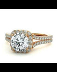 Inel de Logodnă din Aur 14k cu Moissanite Halo Etern Pavé de 1.78 ct