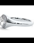 Inel de Logodnă Retro din Aur 14k cu Moissanite Brilliant Halo de 0.54 ct
