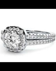 Inel De Logodnă din Aur 14k Cu Diamante Create în Laborator Halo, Tăietură Rotundă de 0.99 ct