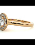 Inel de Logodnă din Aur 14k cu Diamante Naturale Brilliant Rotund Halo de 1.04 ct