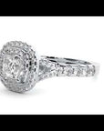 Inel Tăietură Princess Si Cadru Halo cu Moissanite de 1.08 ct