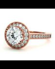 Inel de Logodnă din Aur 14k cu Diamante Create în Laborator Brilliant Halo Pavé de 1.59 ct