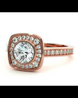 Inel Retro cu Diamante Naturale Halo Pavé de 0.95 ct