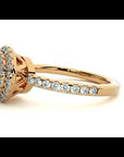 Inel de Logodnă Morgana din Aur 14k cu Diamante Create în Laborator Halo Pavé de 0.96 ct