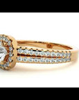 Inel De Logodnă Cu Diamante Naturale Halo, Tăietură Rotundă de 0.99 ct