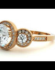 Inel de Logodnă Vintage Cu Trei Diamante Naturale de 1.43 ct