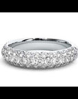 Inel Triplu Micro Pavé din Aur 14k cu Moissanite de 0.90 ct