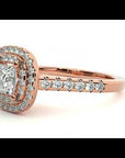 Inel Tăietură Princess Si Cadru Halo cu Moissanite de 0.83 ct