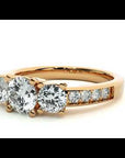 Inel de Logodnă cu Trei Diamante Naturale Pavè de 1.18 ct