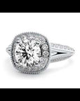 Inel de Logodnă cu Diamante Naturale Halo Duo Etern Pavé de 1.61 ct