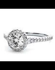 Inel De Logodnă din Aur 14k Cu Diamante Create în Laborator Halo, Tăietură Rotundă de 0.74 ct