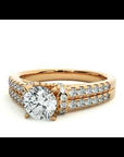 Inel de Logodnă din Aur 14k cu Diamante Naturale Pavé în Dans Etern de 0.99 ct