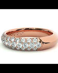 Inel Triplu Micro Pavé din Aur 14k cu Moissanite de 0.90 ct
