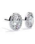 Cercei Stud Oval Star din Aur 14k cu Moissanite de 0.97 ct