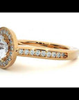Inel de Logodnă din Aur 14k cu Moissanite Halo Pavé de 1.39 ct