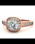 Inel de Logodnă Vintage din Aur 14k cu Diamante Naturale Brilliant Halo Pavé de 0.98 ct