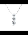 Lanț din Aur 14k cu Pandantiv Trei Diamante Naturale Crescendo de 0.84 ct