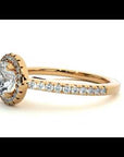 Inel de Logodnă din Aur 14k cu Diamante Naturale Brilliant Rotund Halo Pavé de 1.12 ct