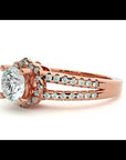 Inel de Logodnă din Aur 14k cu Moissanite Halo Duo Etern Pavé de 0.77 ct