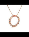 Lanț din Aur 14k cu Pandantiv Cercul Vieții Eternitate cu Diamante Naturale de 1.64 ct
