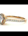 Inel de Logodnă Retro din Aur 14k cu Diamante Naturale Brilliant Halo Pavé de 1.03 ct