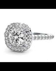 Inel De Logodnă din Aur 14k Cu Diamante Create în Laborator Tăietură Rotundă In Halo 0.90 ct