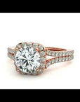 Inel de Logodnă cu Moissanite Halo Etern Pavé de 1.78 ct