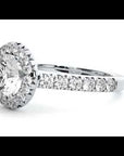 Inel de Logodnădin Aur 14k cu Moissanite Brilliant Halo Pavé de 1.43 ct