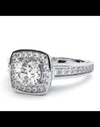 Inel de Logodnă Vintage din Aur 14k cu Diamante Naturale Brilliant Halo Pavé de 1.41 ct