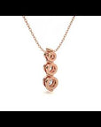 Lanț din Aur 14k cu Pandantiv Trei Diamante Naturale Crescendo de 0.84 ct