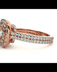 Inel de Logodnă Halo Pavé cu Moissanite de 1.33 ct
