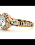 Inel de Logodnă din Aur 14k cu Moissanite Brilliant Halo Pavé de 1.32 ct