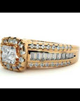 Inel de Logodnă din Aur 14k cu Moissanite Halo Duo Etern Pavé de 1.19 ct