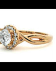 Inel de Logodnă din Aur 14k cu Moissanite Halo Împletit Etern de 0.96 ct