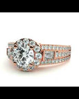 Inel de Logodnă din Aur 14k cu Diamante Create în Laborator Halo Duo Etern Pavé de 1.51 ct