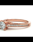 Inel De Logodnă Perle d’Eau Pavé din Aur 14k cu Moissanite de 0.83 ct