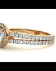 Inel de Logodnă din Aur 14k cu Diamante Create în Laborator Halo Etern Pavé de 1.13 ct