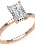 Inel de Logodnă Rachelle din Aur 18k cu Diamant Natural Emerald de 1.02 ct din 18k Aur Roz - Castelo.ro