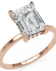 Inel de Logodnă Rachelle din Aur 18k cu Moissanite Emerald de 2 ct din 18k Aur Roz - Castelo.ro