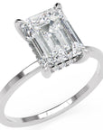 Inel de Logodnă Rachelle din Aur 14k cu Moissanite Emerald de 2 ct din 14k Aur Alb - Castelo.ro